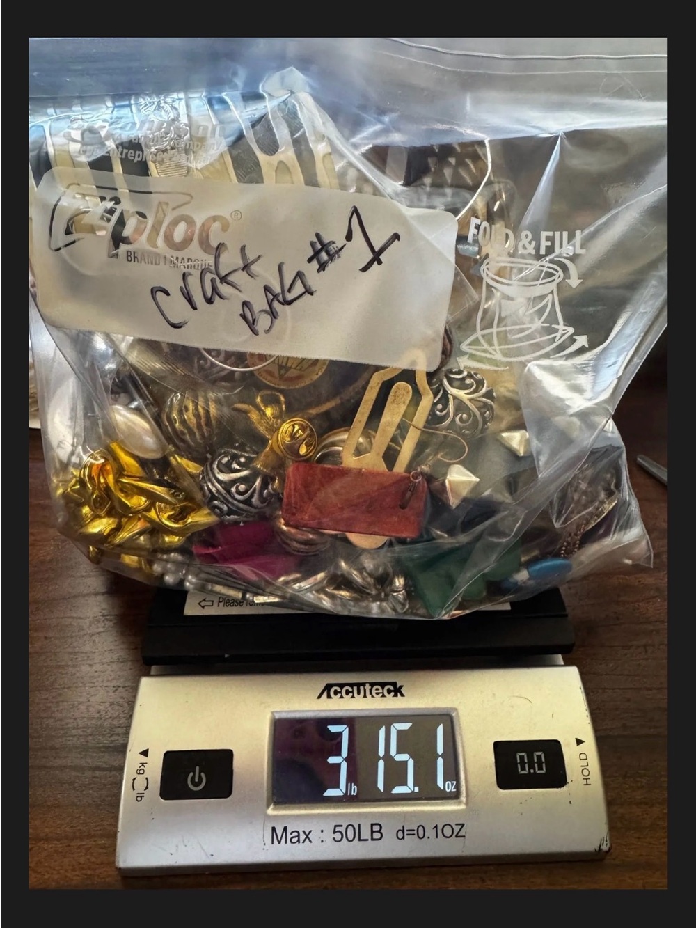 Mixed Craft Jewelry Findings Bag - Gold, Silver, Bronze, Pink, Green etc…
